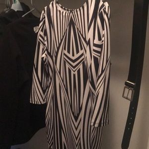 GitiOnline BLACK/WHITE Bodycon Dress Plus Size